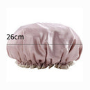 Solid Color Shower Cap for Long Hair Waterproof Mold Washable Hair Cover Wo