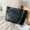 Fashion Leather Handbag Women Large Top-handle Bags Shopping Tote (Black) A#S