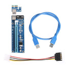 PCI-E 1X to 16X Extender Riser Card 4Pin USB3.0 Cable for Mining