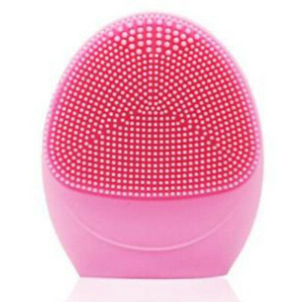 Pink Electric Battrey Facial Cleansing Brush Silicon Vibration Mini Cleaner H2Y1
