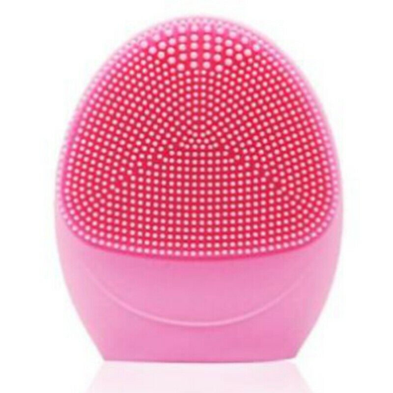 Pink Electric Battrey Facial Cleansing Brush Silicon Vibration Mini Cleaner H2Y1