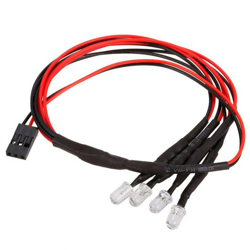 2 Red 2 White LED Lights Lampshade for 1/10 1/8 RC Crawler RC4WD Axial ACS10