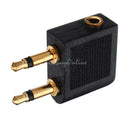 2 pcs 3.5mm Airline Airplane Earphone Headphone Headset Jack Audio Adapter