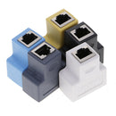 1 to 2 RJ-45 Interface Splitter Extend Connector Ethernet Plug Adapter Portable