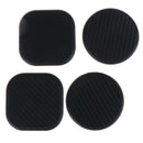 2Pcs Black round car accessories water cup slot non-slip carbon fiber look  3C