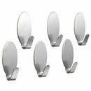 6x Stainless Steel Towel Adhesive Holder Kitchen Wall Door Coat Hanger Silv
