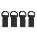4pcs Nylon Strap Buckles Hooks Belt Hanging Keychain D-Ring Carabiner Black