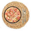 4Pc Natural Water Gourd Woven Placemat Round Woven Rattan Table Mat Water G