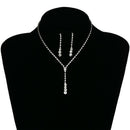 1 Set Wedding Bridal Rhinestone Crystal Necklace Drop Earrings MD Jewelry OZ
