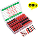 130Pcs Heatshrink Tube Glue Lined Heat Shrink Tubing 3:1 Dual Wall Adhesive