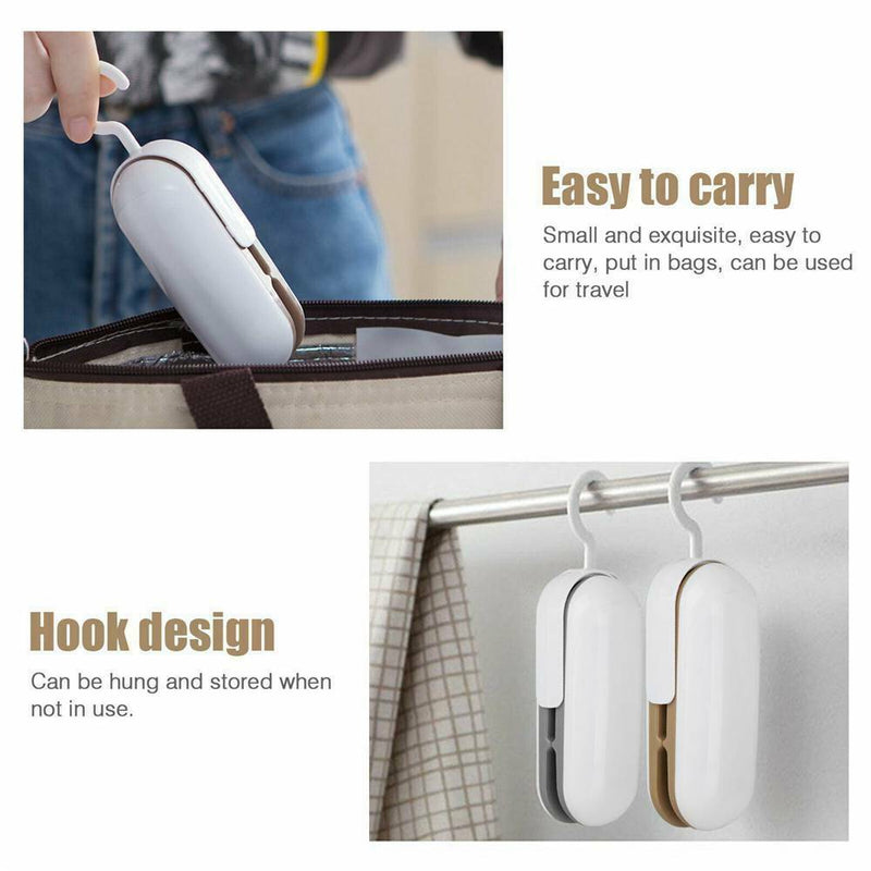 2 in 1 Mini Portable Handheld Heat Sealer for Plastic Bag Cutter and Resealer