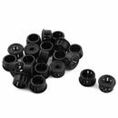 20Pcs 16mm Universal Black Plastic Cable Snap Locking Bushing Grommet C2O6