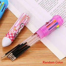 Ten Color Retractable Pen - Retro Pen Multicolor Inks Pen 10-in-1 0.5mm V6D5