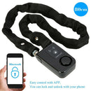 Black Smart Chain Lock 80Cm Smart Waterproof Bluetooth Lock 110Db Latest An