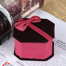 Flocking Octagonal Bow Velvet Ring Box Jewelry Box Gift Box
