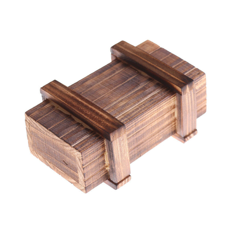 Magic Compartment Wooden Puzzle Box With Secret Drawer Brain Teaser Kids Gift  Z