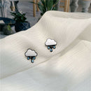 Fashion Woman Stud Earrings Simple Cartoon Stud Earrings Female White Clouds Bj