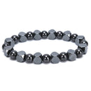 Magnetic Hematite Black Beads Stretch Health Care Bracelet Men Bangles Jewe BX