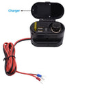 12/24V Motorcycle Cigarette Lighter Socket +Dual USB Charger Power Ports +Switch
