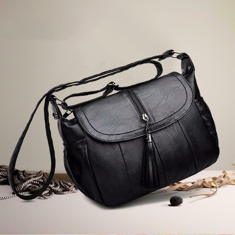 Tassel Women Casual Messenger Handbags Big Capacity Shoulder PU Leather Bag