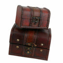 2pcs Large and Small Wooden Storage Box Retro Jewelry Box