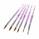 6 Different Size Acrylic Nail Art Brush(NO.2,4,6,8,10,12)Violet White E1A1