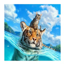 5D DIY Diamond Painting Tigers and Cat Cross Stitch Diamond Embroidery Anim