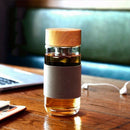 400Ml Glass Water Bottles with Stainless Steel Filter Tea Infuser Outdoor P A7V2