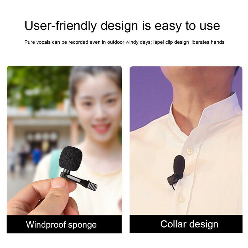 Lavalier Condenser Microphone Windproof Type-C Interface Gift With Usb Adapter