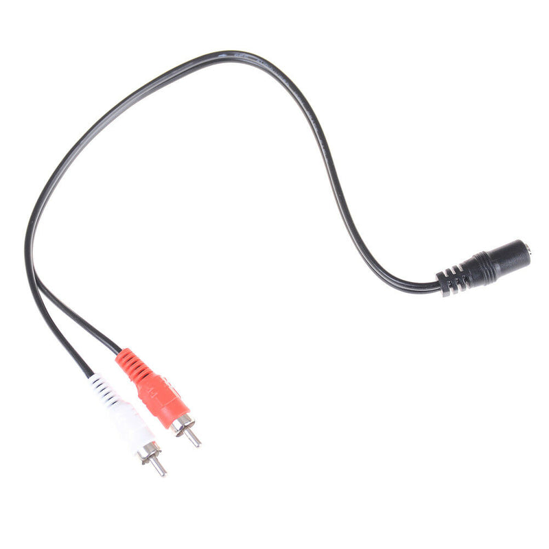 3.5mm 1/8'' Stereo Female To 2 Male RCA Jack Adapter Aux Audio Y Cable SP