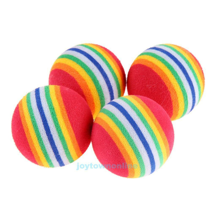 10pcs Rainbow Ball Pet Cat Kitten Soft Play Tennis Balls Activity Fun Chew Toys