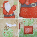 Red Santa Claus Print Shower Curtain Polyester Waterproof Bath Curtain Set