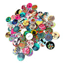400Pcs Mixed Flower Paint Wooden Buttons for Scrapbooking Sewing Cardmaking