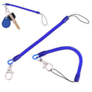 2X Retractable phone spring elastic rope security tool anti-lost keychain blu OZ