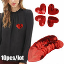 Clothes Patches Love Heart Iron On Sweater Sequined Glitter Embroidered