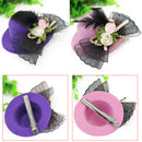 Pink Xmas Cocktail Party Wedding Feather Mini Top Hat Bow Fascinator Hair Clip