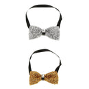 2x Men Shiny Crystal Rhinestone Bow Tie Bowties Wedding Party Necktie Adjust