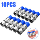 10x RG6 F Compression Connector Coaxial Coax Cable Fitting Compression Tool Set