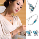 Butterfly Jewelry Sets Necklace + Earring+Bracelet Crystal Set Fashion BX