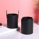 Leather Makeup Brush Holder Travel Cosmetic Pens Storage Cup Case (Black) A