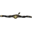 Weave Wrap Around Leather Bracelet Lady Woman Wrist Watch - Black