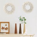 Wall-Mounted Mirror Lace Fringe 2 Sets Of Small Round Decorative Boho Mirro W9T2