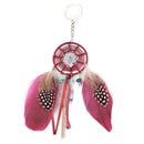 Feather Bead Dream Catcher Bag Purse Clutch Keyring Key Chain Ring Keychain