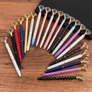 6PCS Big Carat Diamond Crystal Pen Gem Ballpoint Pen Ring Wedding Office Me R9L8