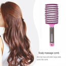 Scalp Massage Bristle Hair Comb Curly Straight Anti Static Hairbrush (Pink)