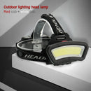 White Red COB LED Headlight 1000LM USB Rechargeable Torch Lamp for Fishing