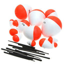 14Pcs Fishing Floats Fishing Accessory with White Red Sticks P3E1