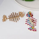 Fish Bird Earrings for Women Crystal Large Drop Earrings Boho Fringed Tasse