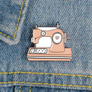 Cute Enamel Sewing Machine Lapel Collar Pin Corsage Brooch Women Jewelry Gift FT