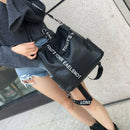 Casual Pu Washed Leather Letters Strip Backpack Korean Large Capacity Trave